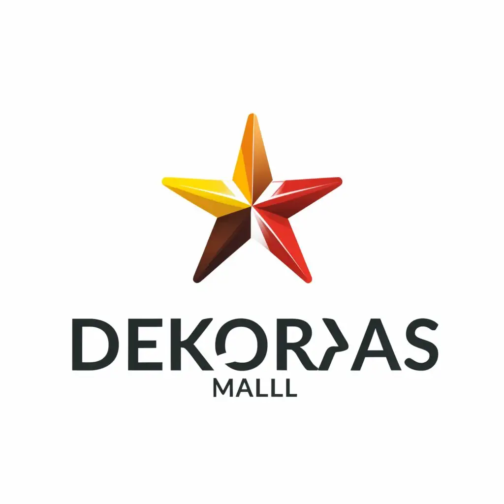 a logo design,with the text "deKoras mall", main symbol:STAR,Moderate,be used in Construction industry,clear background