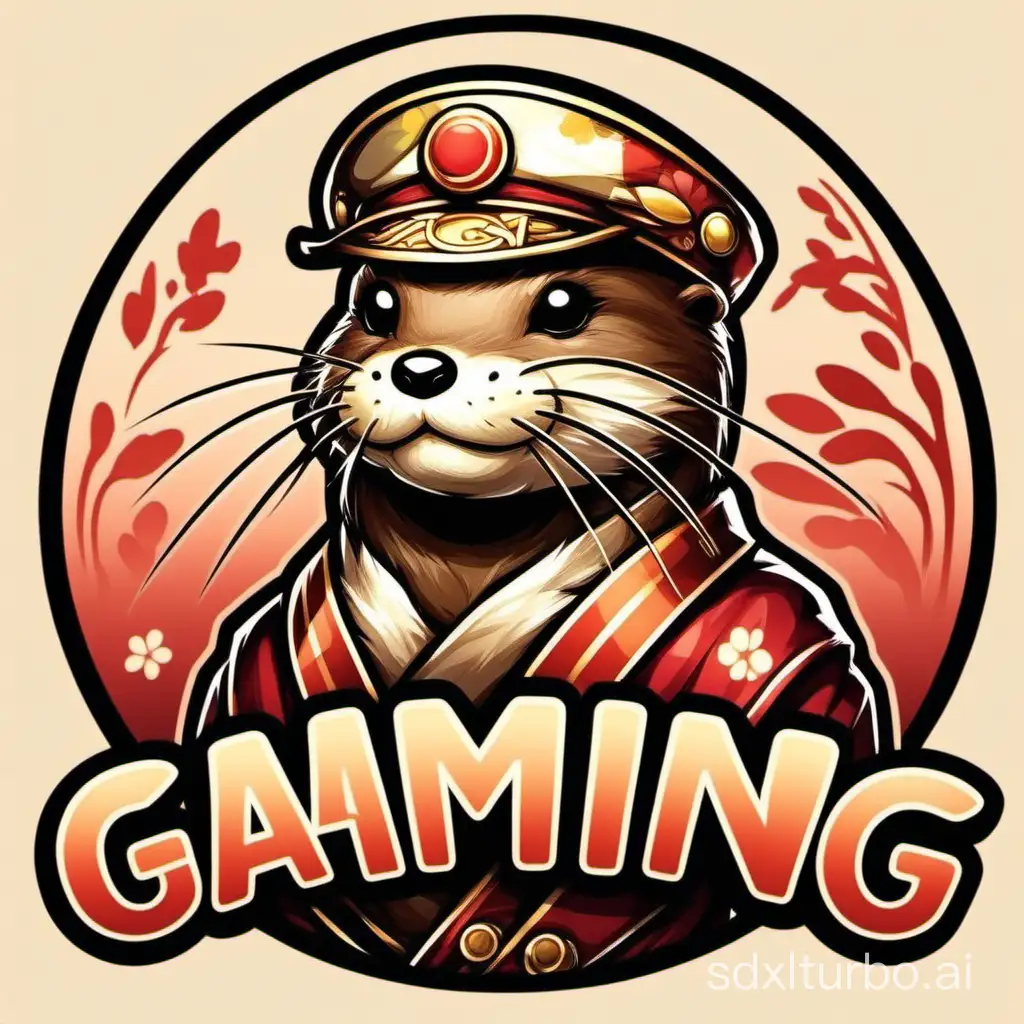 Japanese-Otter-Gaming-Logo-Playful-Mascot-Design