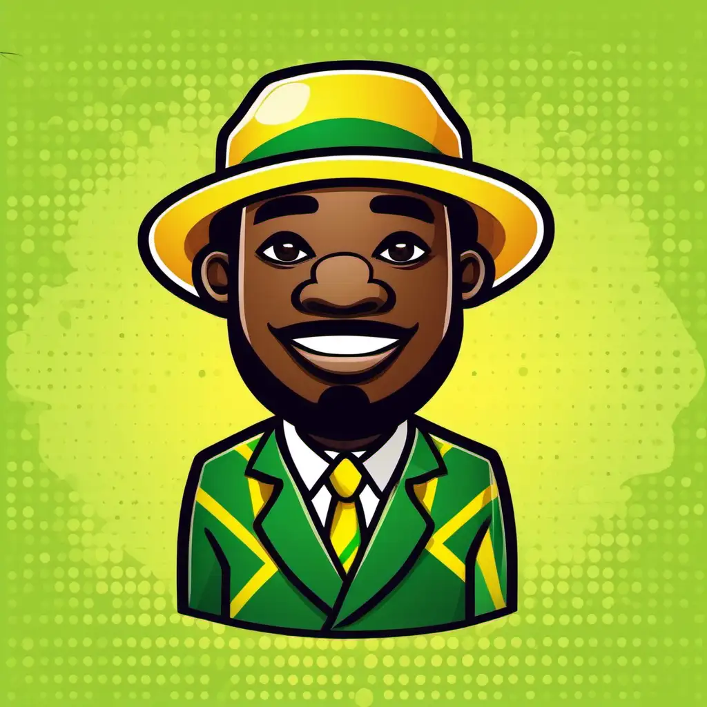 Cheerful Cartoon Jamaican Man Icon