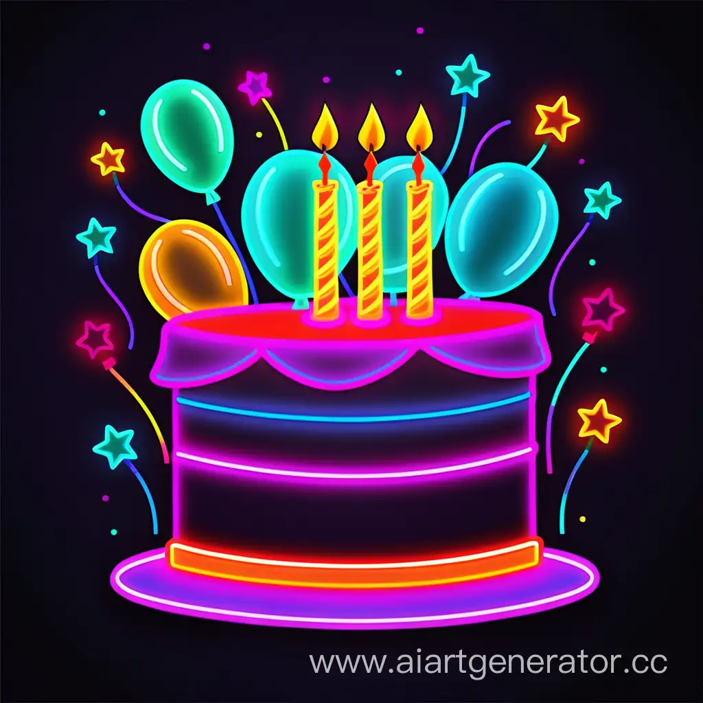 Vibrant-Neon-Birthday-Card-with-Celebratory-Elements