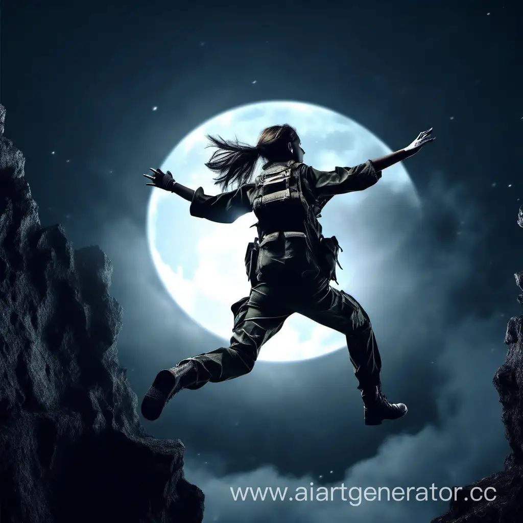 Courageous-Night-Leap-Brave-Girl-Soldier-Jumps-into-the-Abyss-under-Moonlight