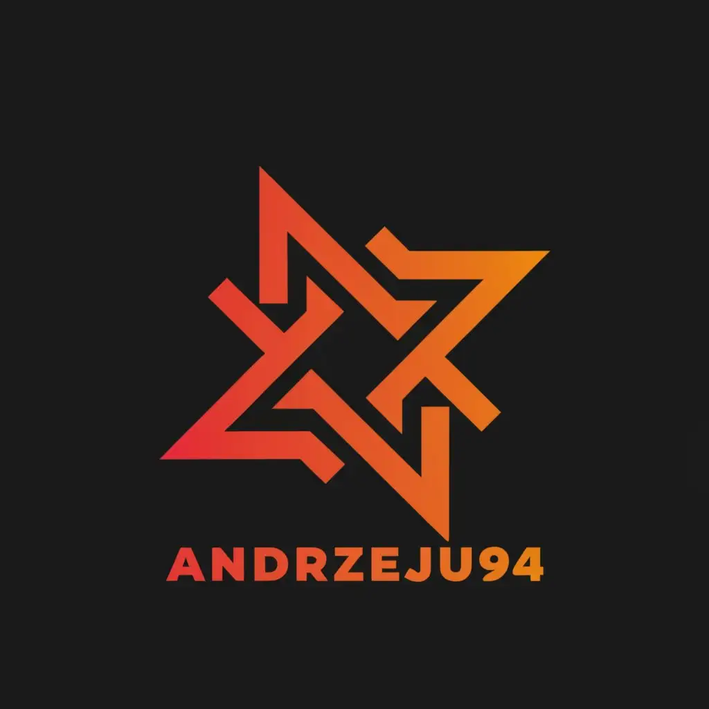a logo design,with the text "Andrzeju94", main symbol:"Andrzeju94" , strips, race , simple logo, Red, Black, yellow, 80s style,complex,be used in Automotive industry,clear background