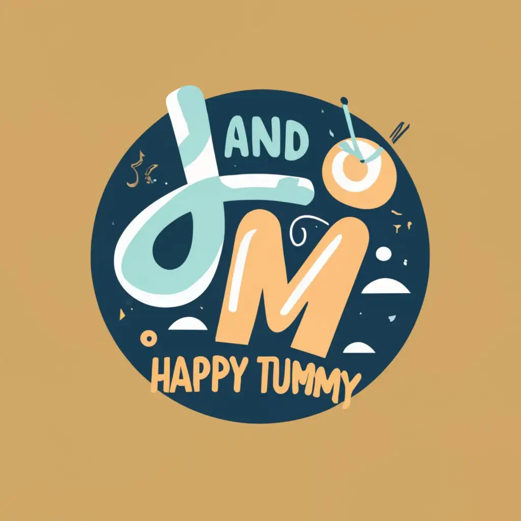 logo, food, with the text " J and M Happy Tummy", typography, be used in Restaurant industry