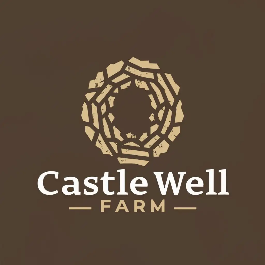 LOGO-Design-For-Castle-Well-Farm-Minimalistic-Circle-of-Stones-on-Clear-Background