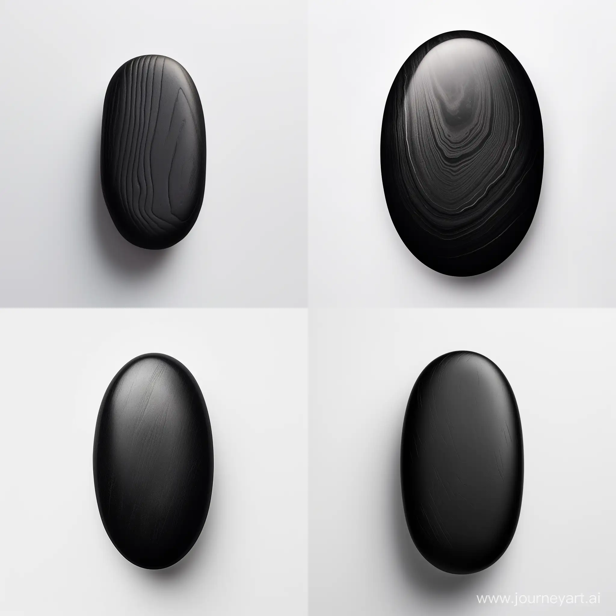 Elegant-Oval-Black-Stone-Cabochon-on-White-Background