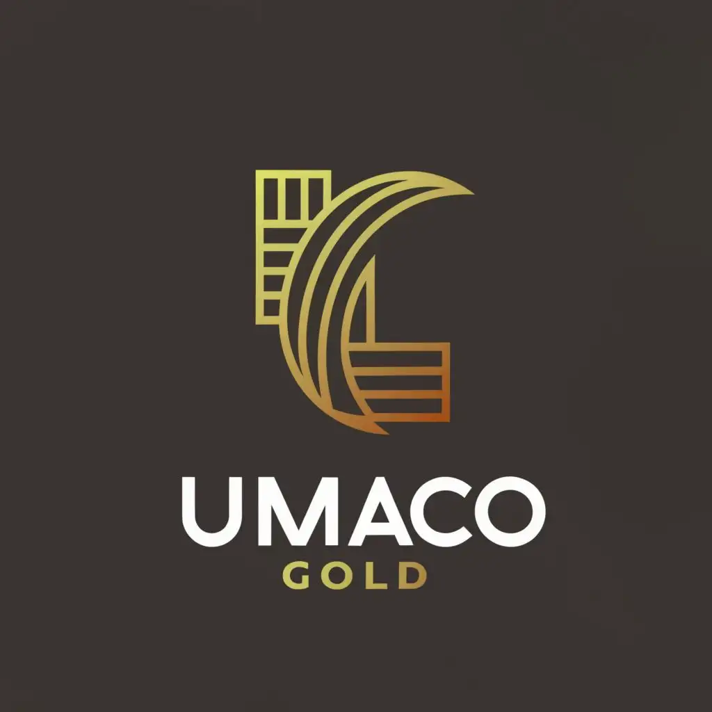 a logo design,with the text "Umaco Gold", main symbol:Gold Bars,Moderate,clear background