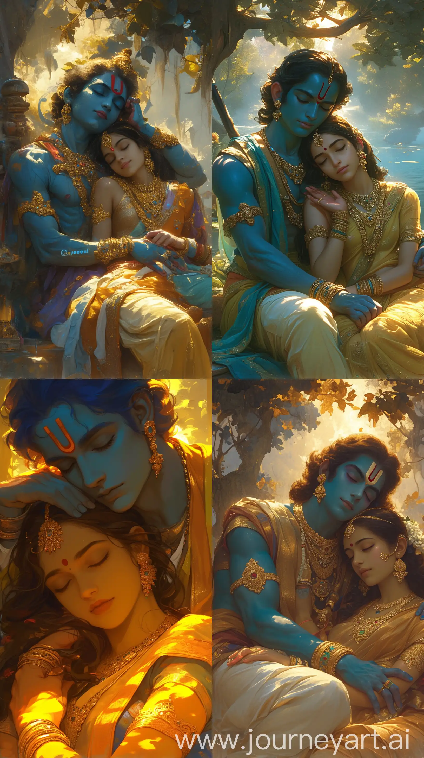 Lord-Ram-Resting-on-Sitas-Lap-Serene-Moment-in-Hindu-Mythology