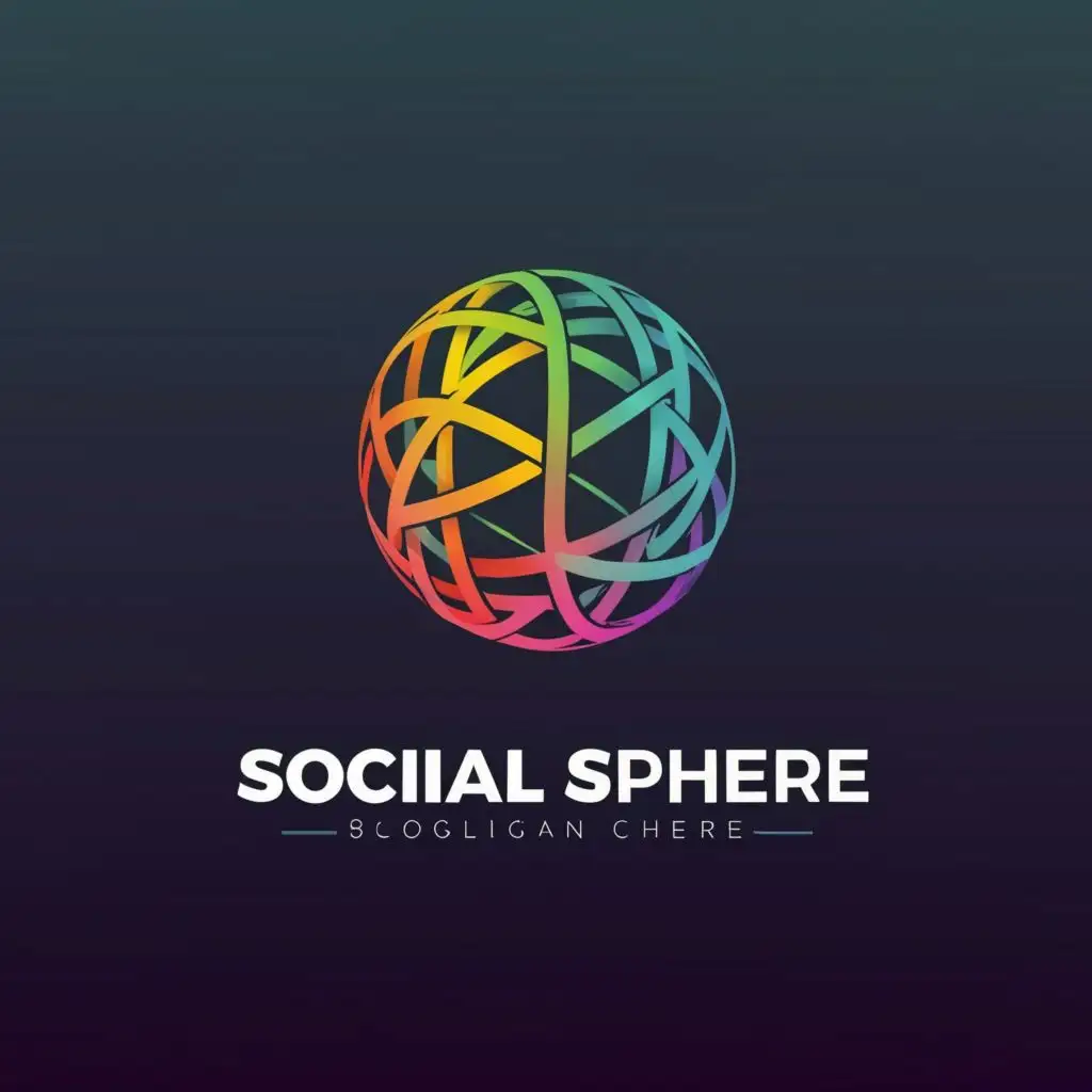 logo, Social Sphere, with the text "Social Sphere", typography, be used in Internet industry