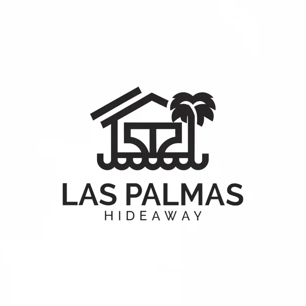 a logo design,with the text "Las Palmas Hideaway", main symbol:beach house,Minimalistic,be used in Travel industry,clear background