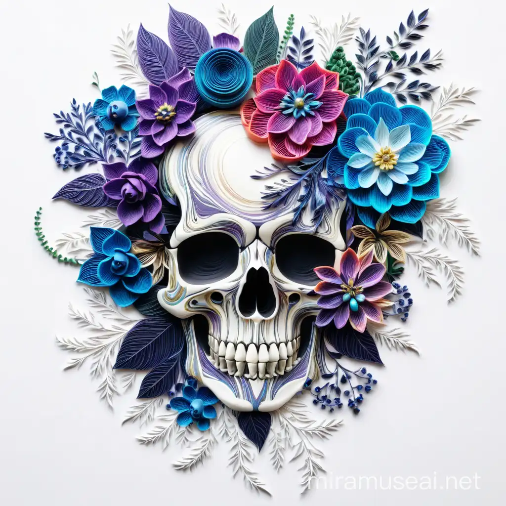 Skeleton and Floral Fusion Artwork