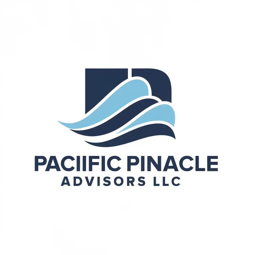 a logo design,with the text 'Pacific Pinnacle Advisors LLC', main symbol:pacific ocean, blue,Moderate,be used in Technology industry,clear background