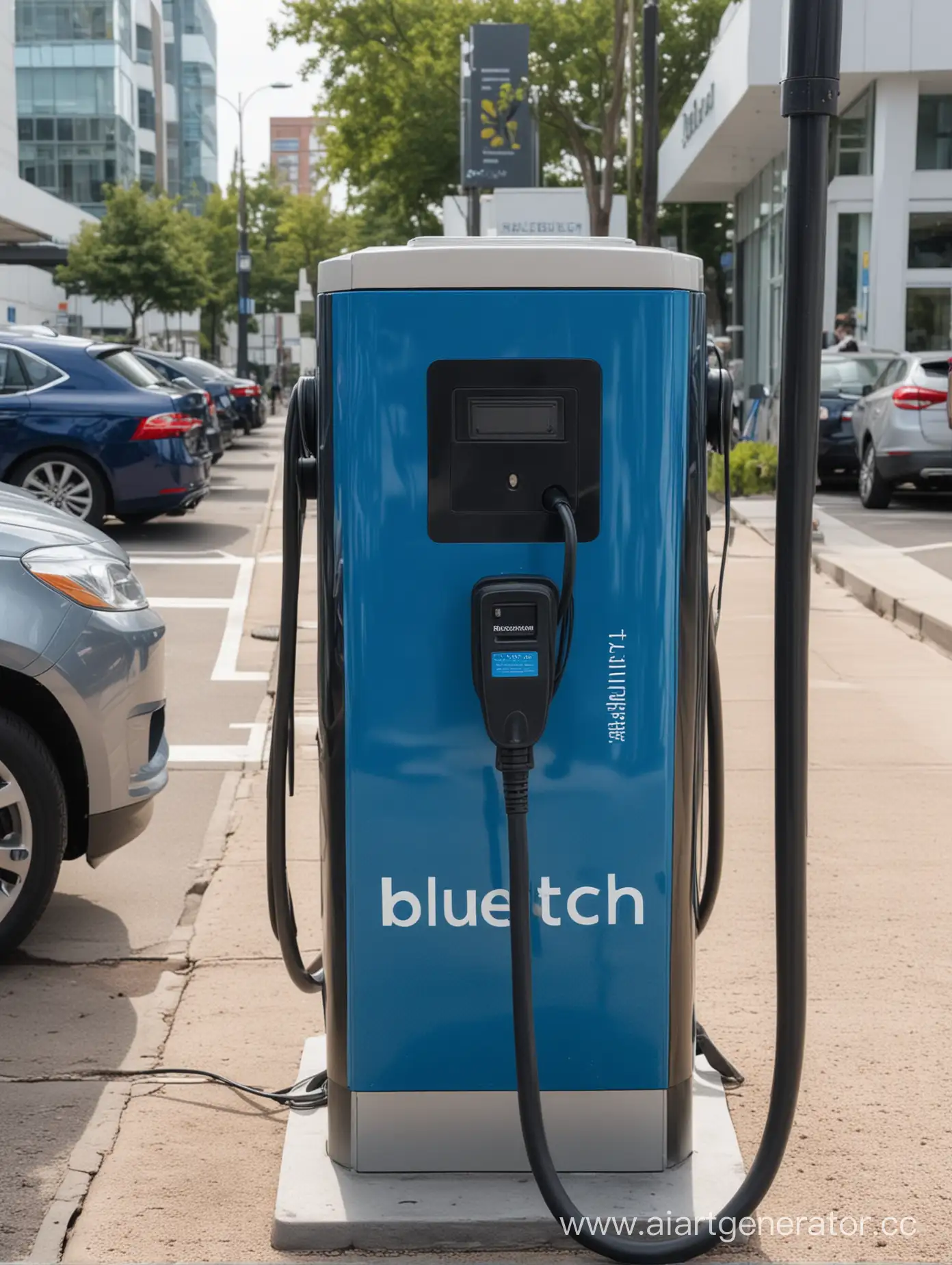 car in charging station named Bluetech