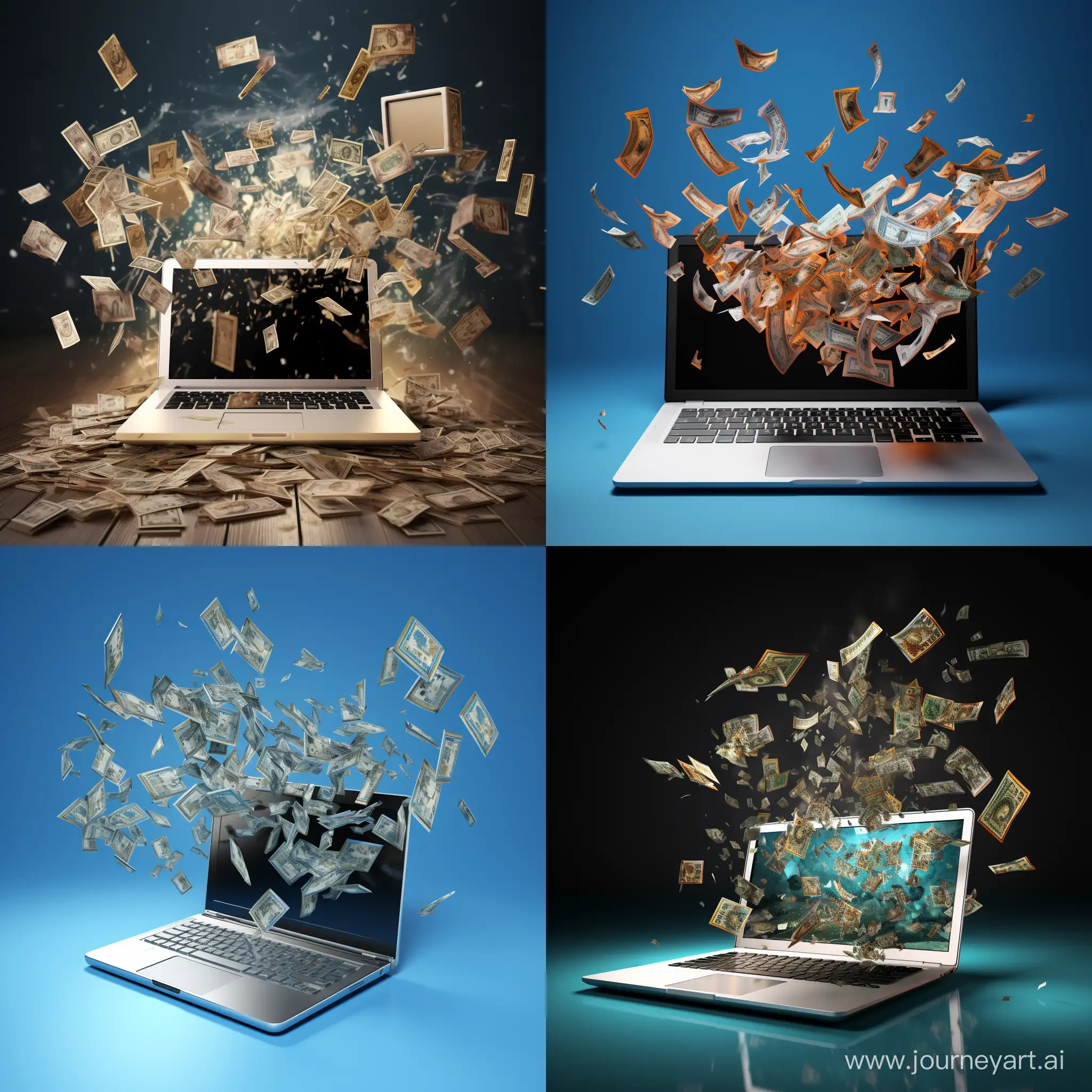 Flying-Dollars-Emanating-from-an-Open-Laptop-Realistic-Money-Concept