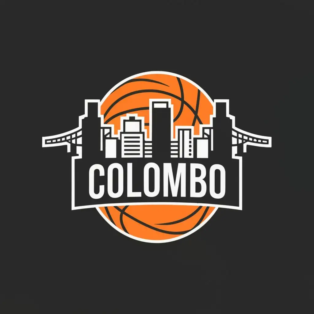 logo, Basketball, People, City, Black Border, with the text "Colombo", typography, be used in Sports Fitness industry