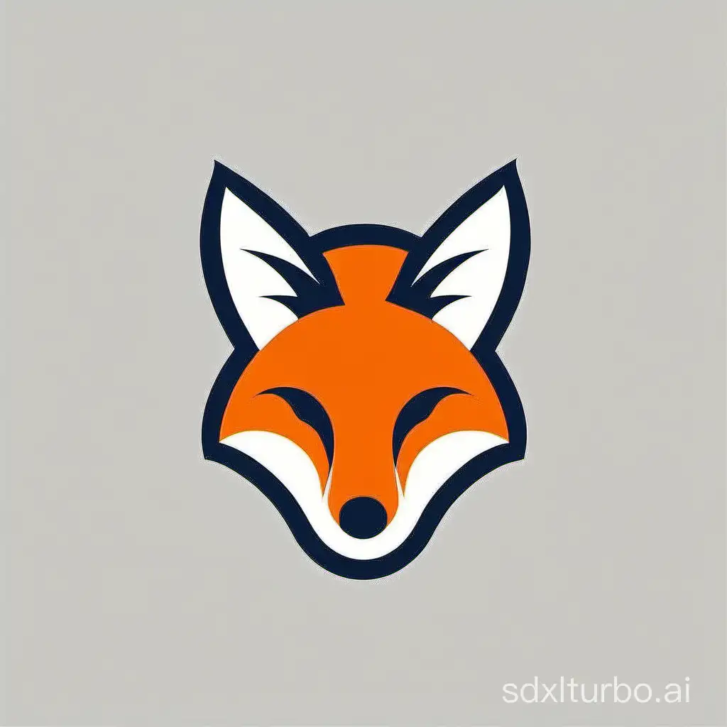 clean, sharp, vectorized mon, company logo, icon, trending, modern and minimalist, of a fox head, curved