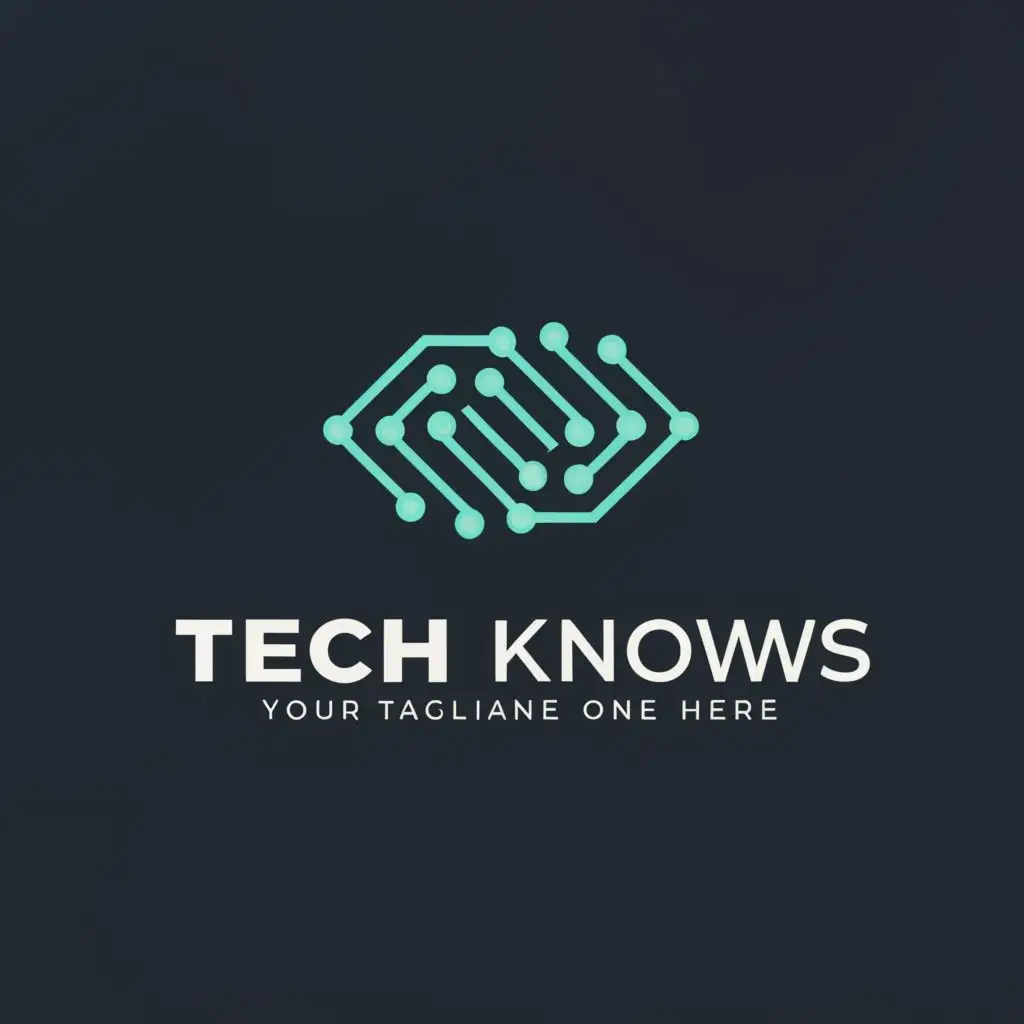 a logo design,with the text "Tech Knows", main symbol:Technology,Moderate,clear background