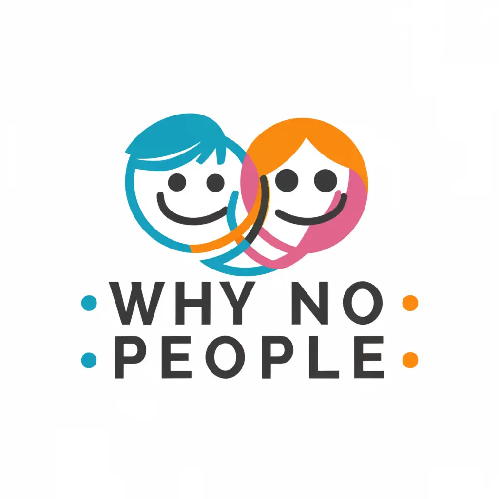 a logo design,with the text "whynopeople", main symbol:boy and girl Live video show,Moderate,clear background