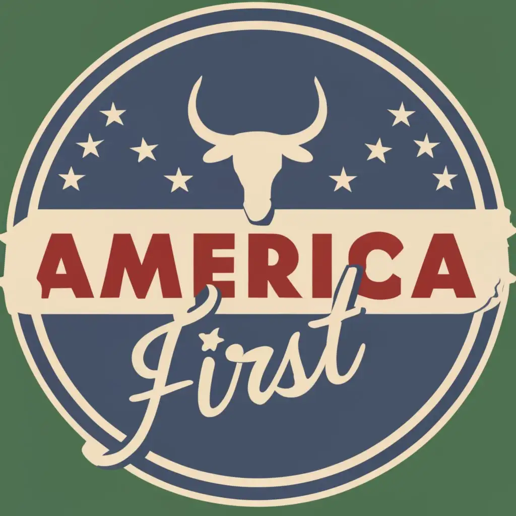 logo, TEXAS, with the text "america first", typography