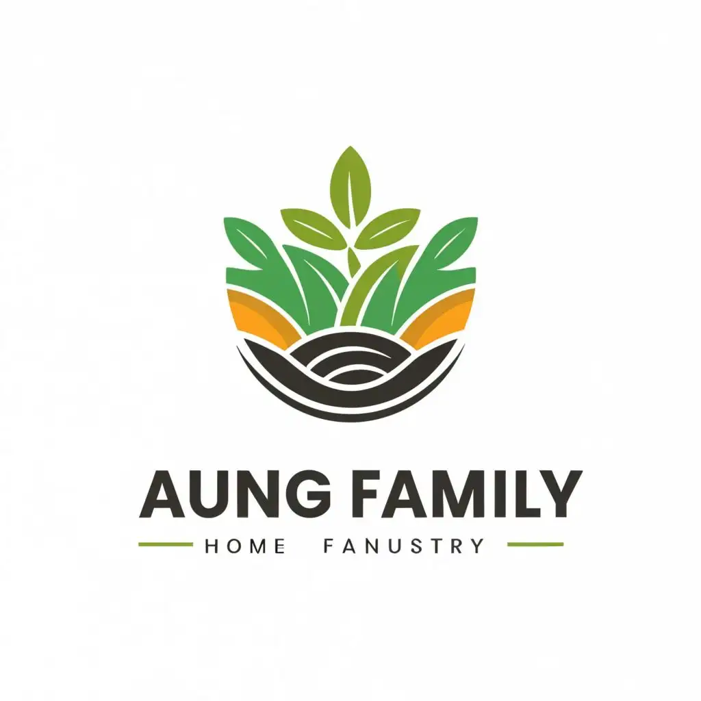 logo, Rice plant, with the text "Aung Family", typography, be used in Home Family industry