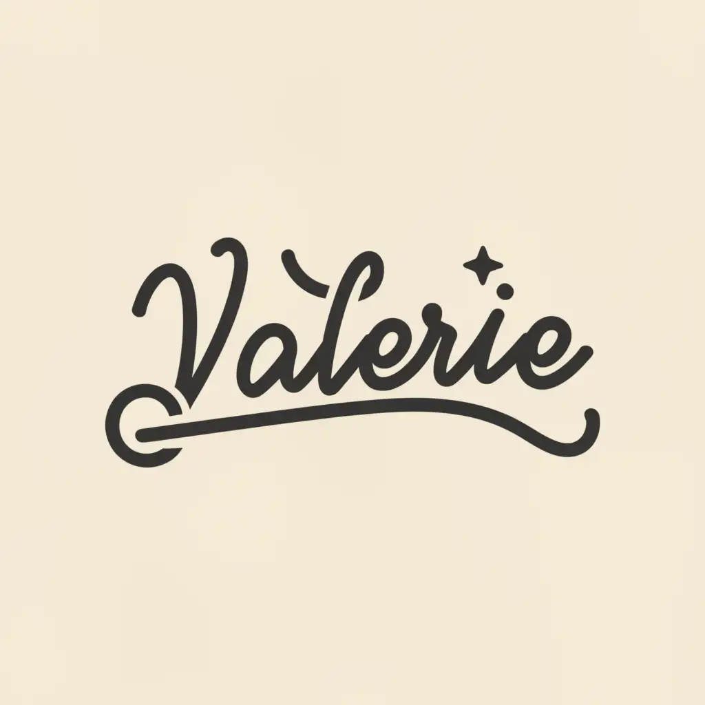 a logo design,with the text "valerie", main symbol:wavy ribbon,Moderate,clear background