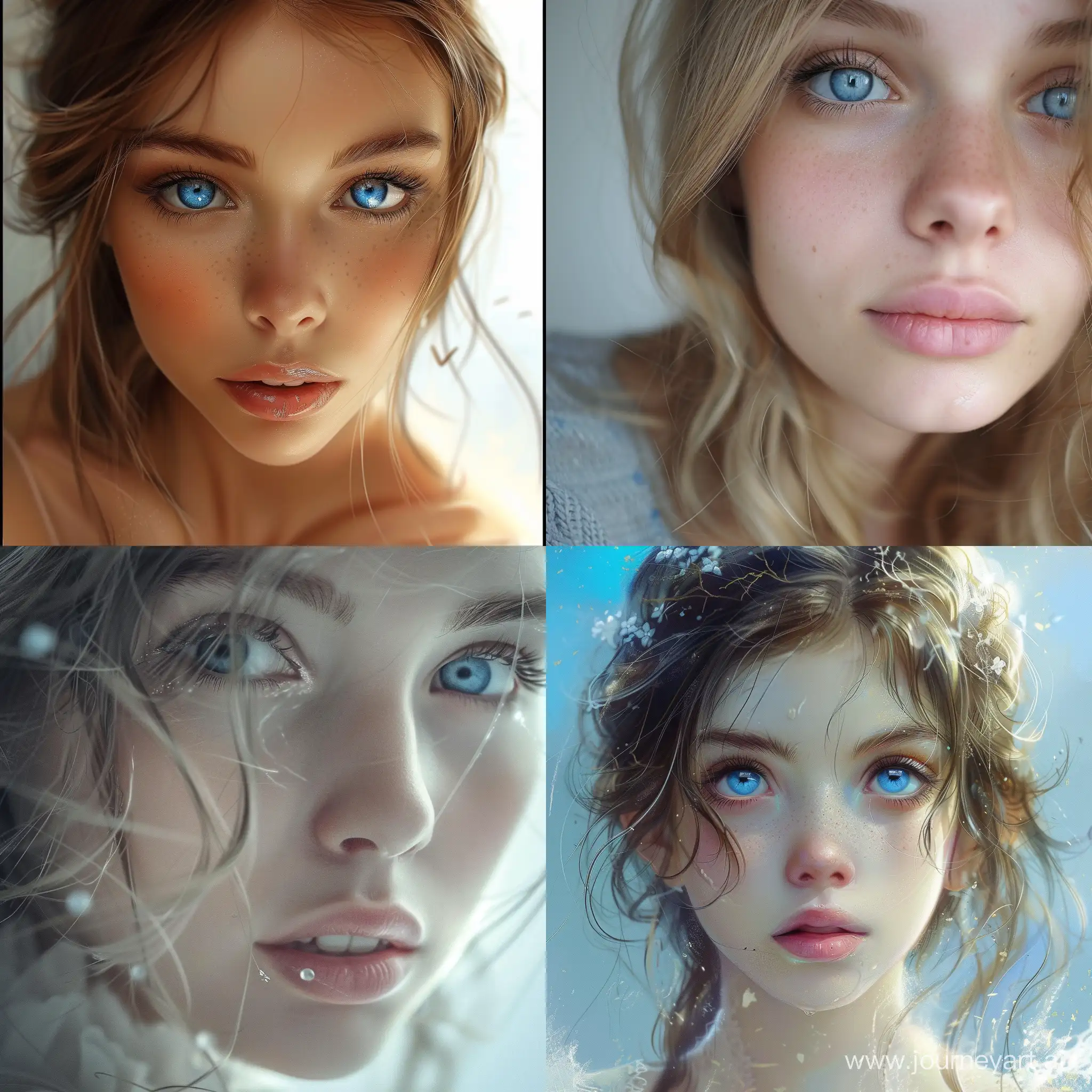 A beautiful girl. With blue eyes.
