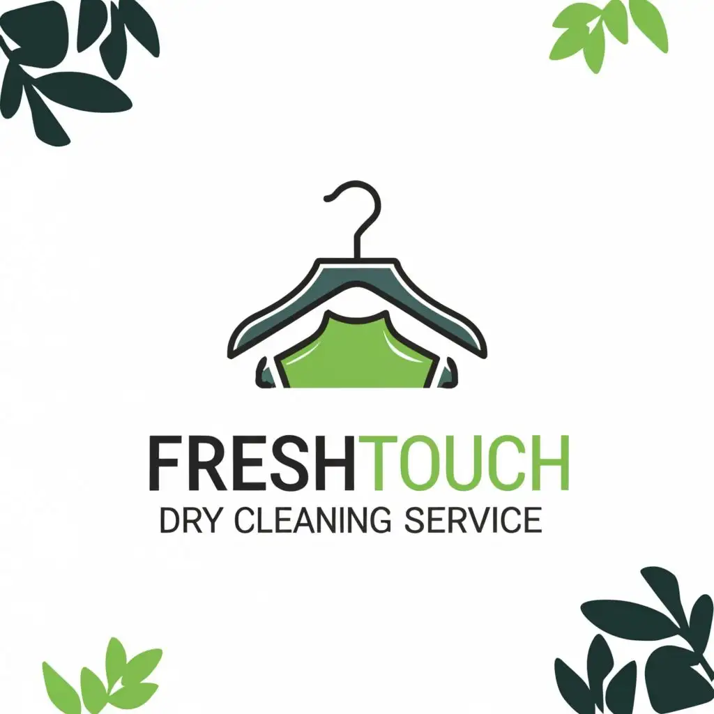 a logo design,with the text "Fresh touch dry cleaning service ", main symbol:Create a logo for dry cleaning service let it have a touch of clothing,Moderate,be used in Home Family industry,clear background