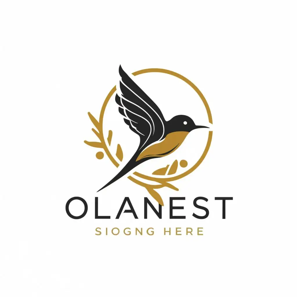 LOGO-Design-For-OLaNest-Swallow-Bird-and-Nest-Circle-with-Elegant-Typography