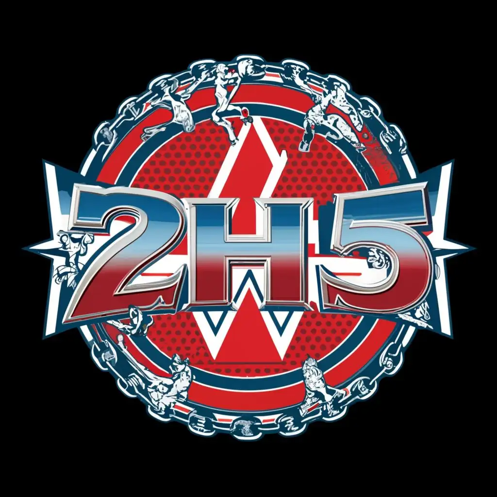 logo, Ring wrestling , with the text "2H5 Wrestling", typography