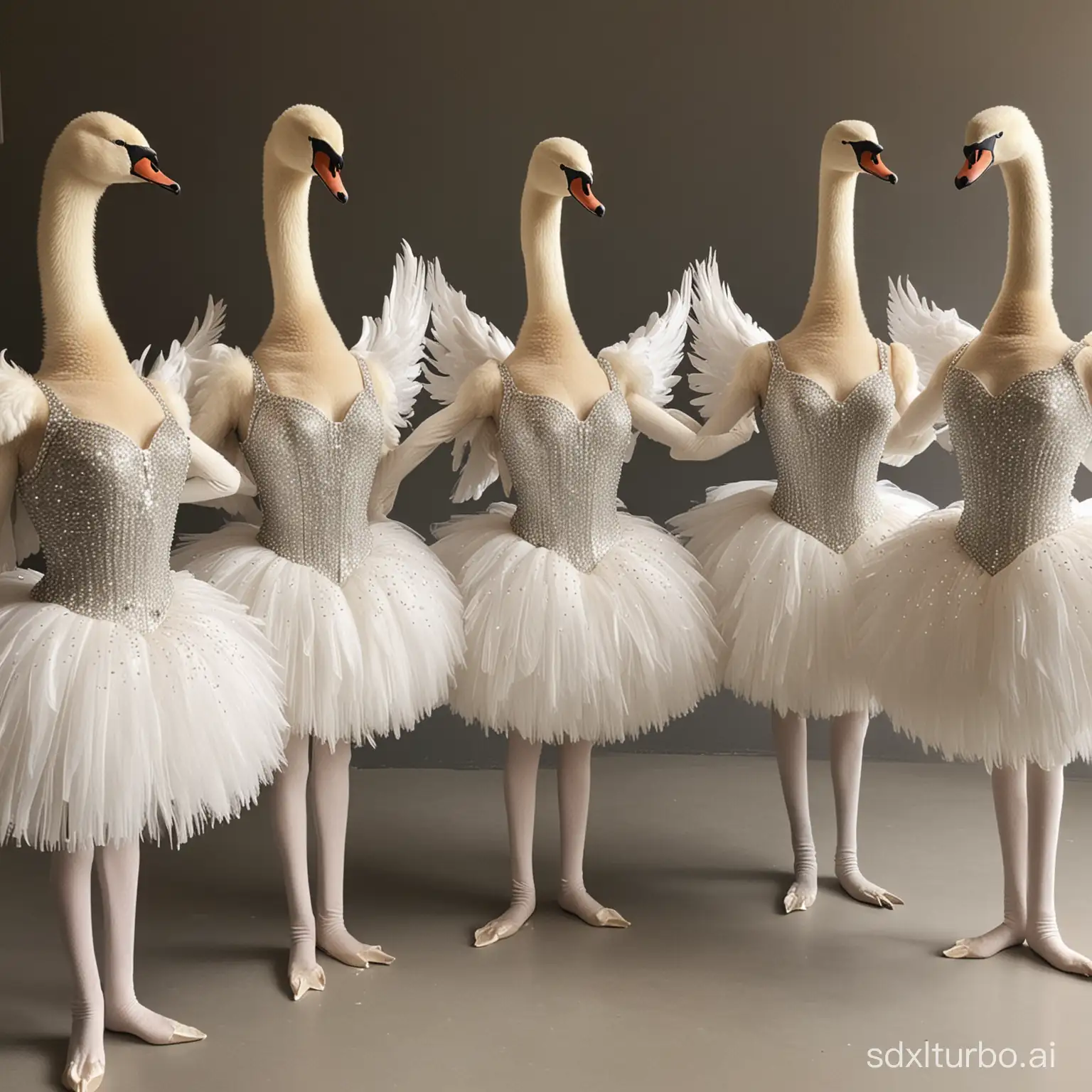 6 swans wear bling bling ballet gowns 