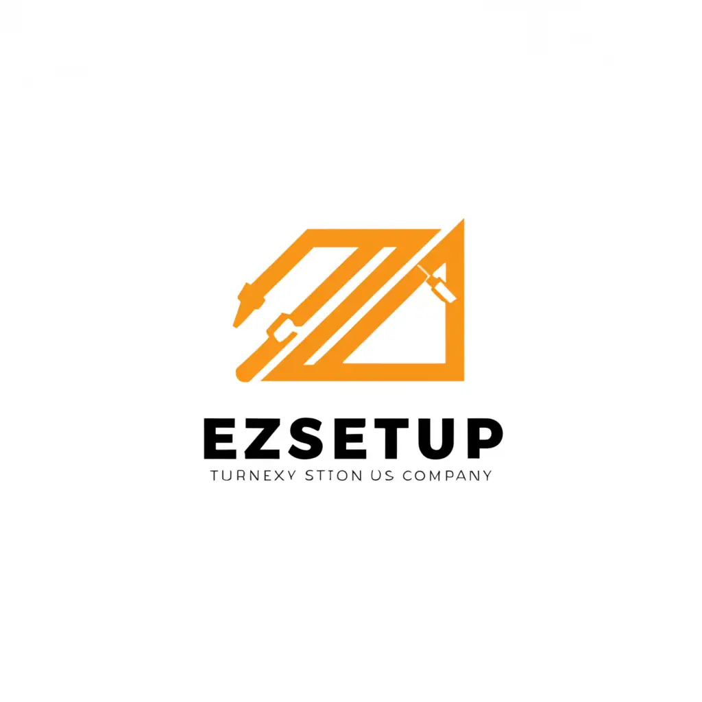 a logo design,with the text "EzSetUp", main symbol:a turnkey solution company specialized on setting up store and vans,Moderate,be used in Construction industry,clear background