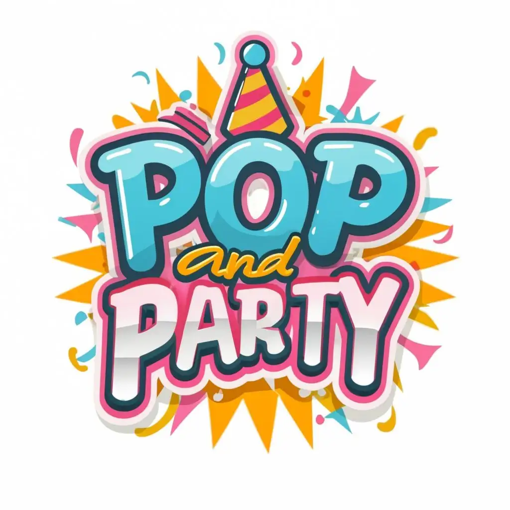 logo, piñata, with the text "Pop and Party", typography, be used in Retail industry