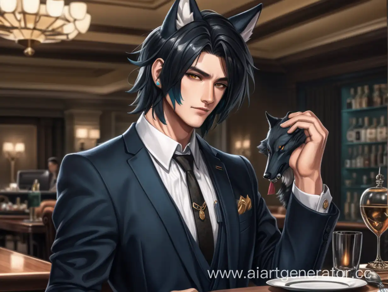 Sophisticated-WolfEared-Waiter-in-Stylish-Suit