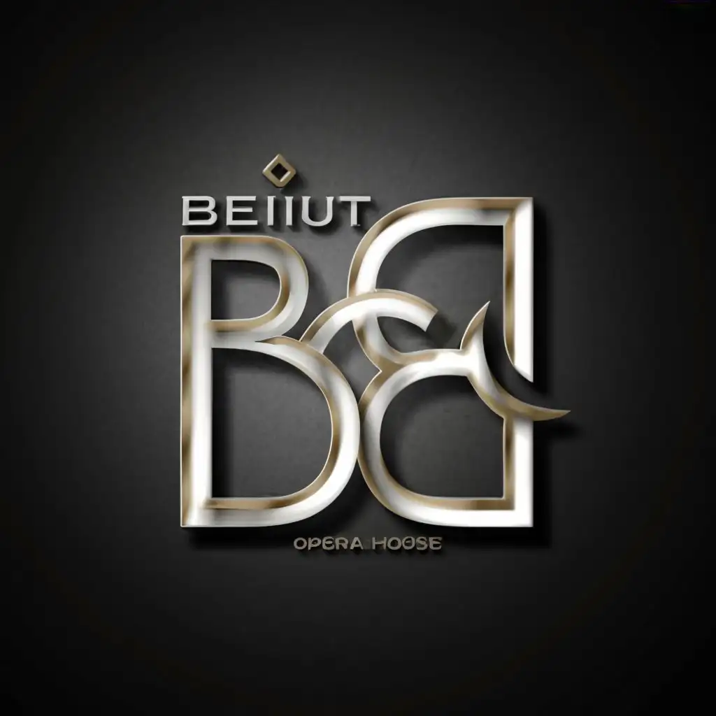 a logo design,with the text "Beirut Opera House", main symbol:Beirut Opera House Logo with text "BOH" in 3d in creative design,Moderate,clear background
