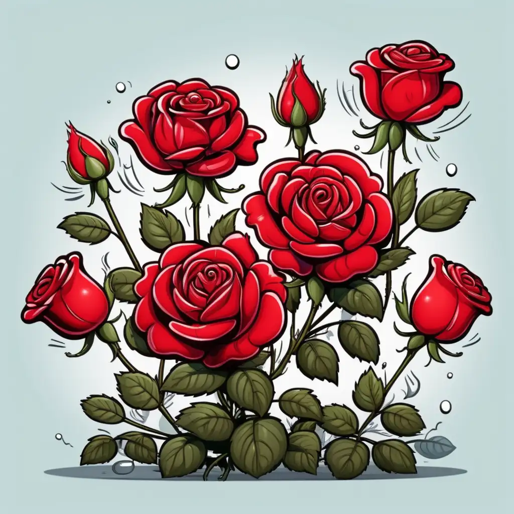 English big red rose cartoon 