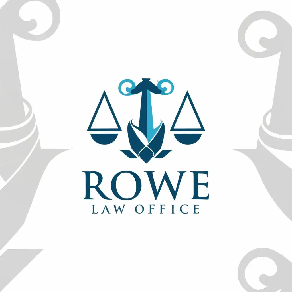 a logo design,with the text "Rowe Law Office", main symbol:Scales of Justice,Moderate,be used in Legal industry,clear background