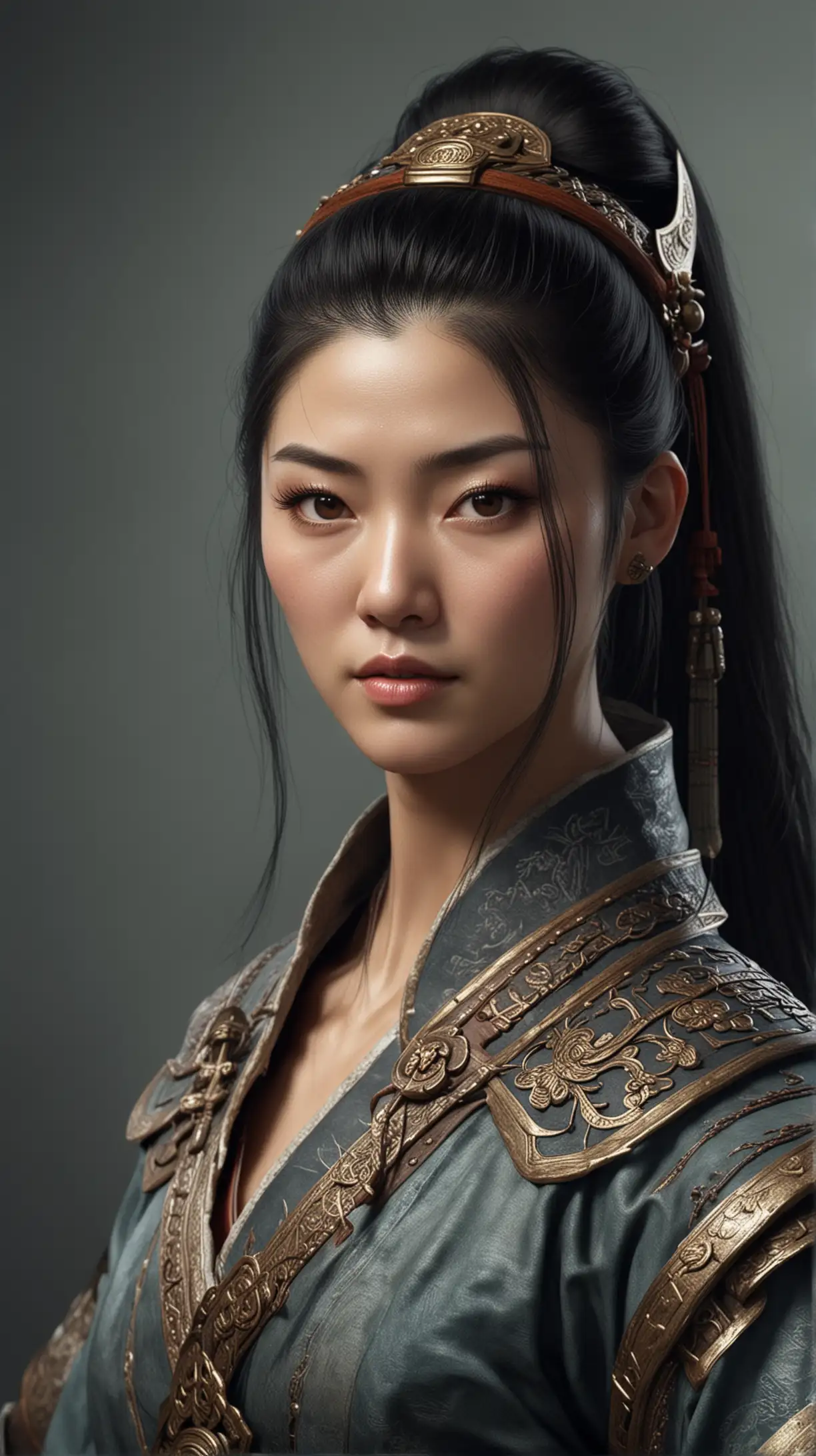 Hyper Realistic Portrait of an Ancient Chinese Woman Warrior