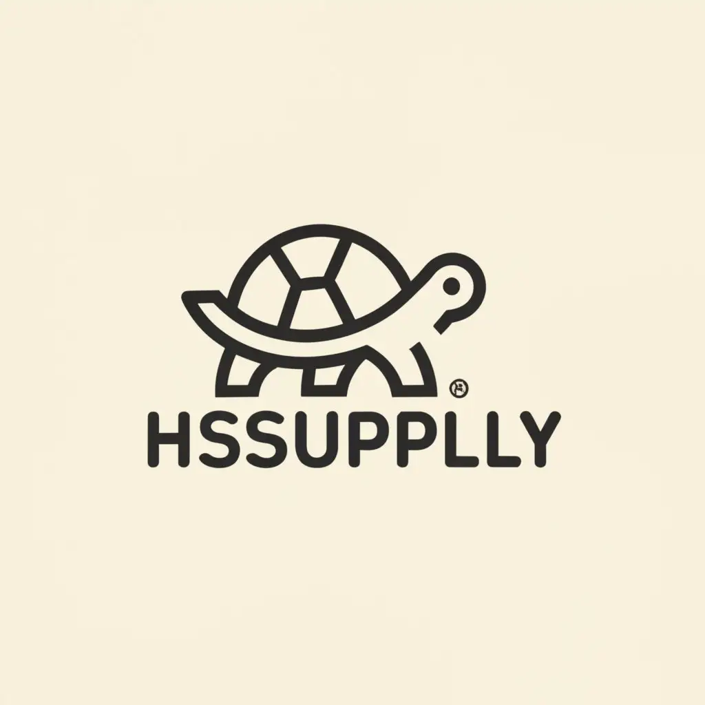 a logo design,with the text "HSSUPPLY", main symbol:turtle,Minimalistic,be used in Retail industry,clear background