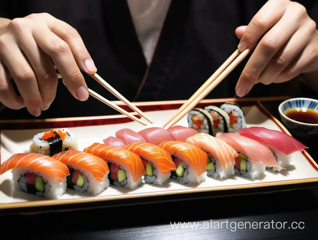 Japanese-Person-Enjoying-Traditional-Sushi-Meal