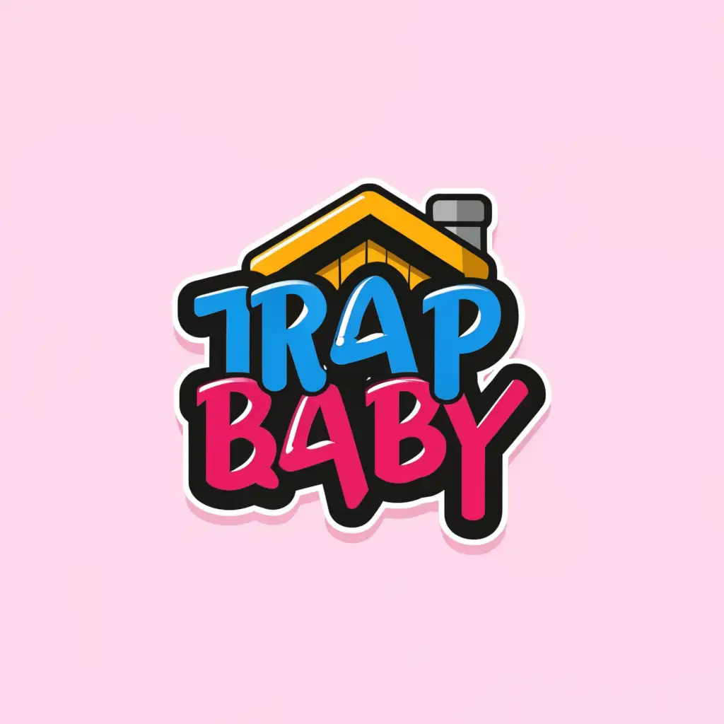 LOGO-Design-for-Trap-Baby-Modern-Trap-House-Emblem-on-Clear-Background