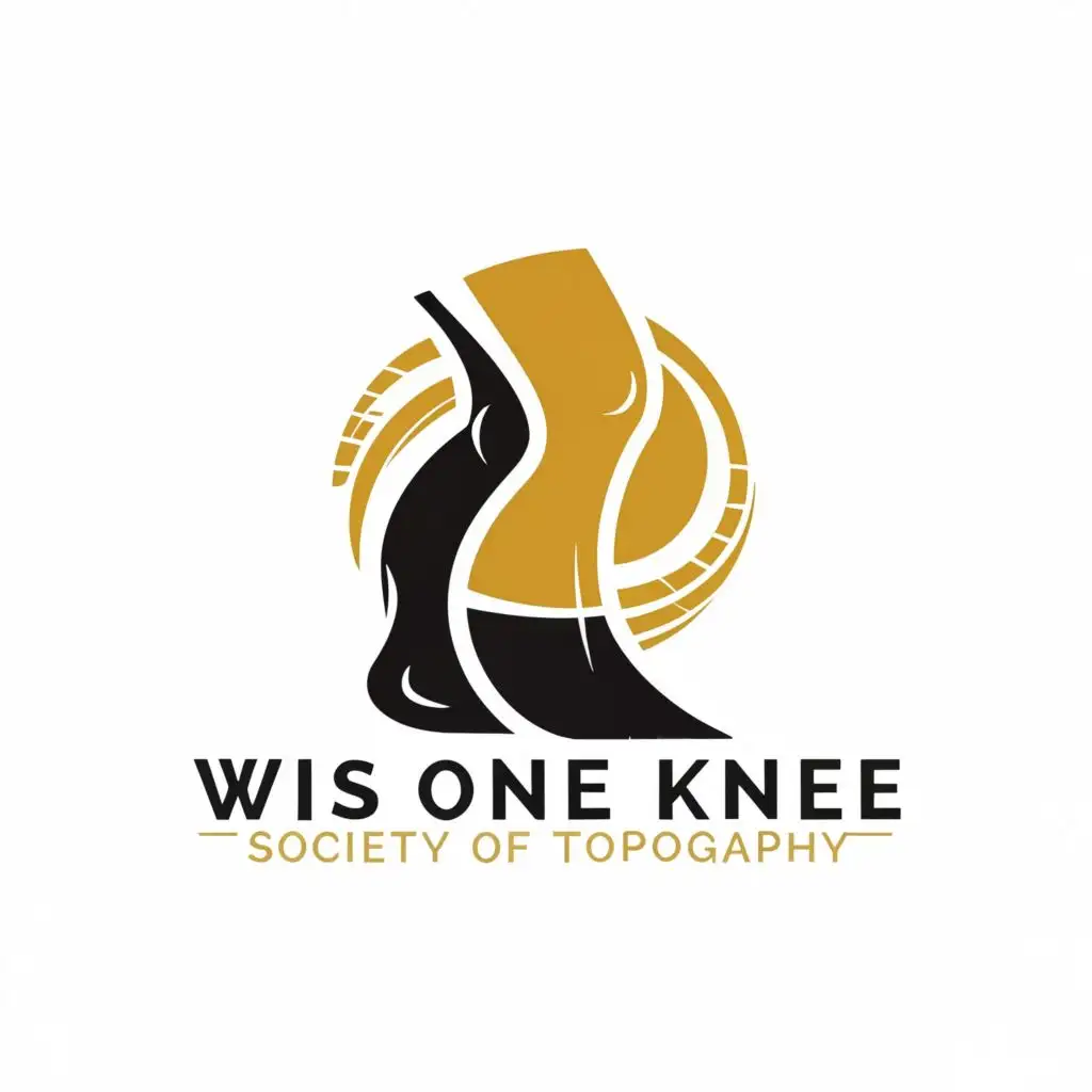 logo, Knee, with the text "Wish one knee society of Topography", typography, be used in Real Estate industry