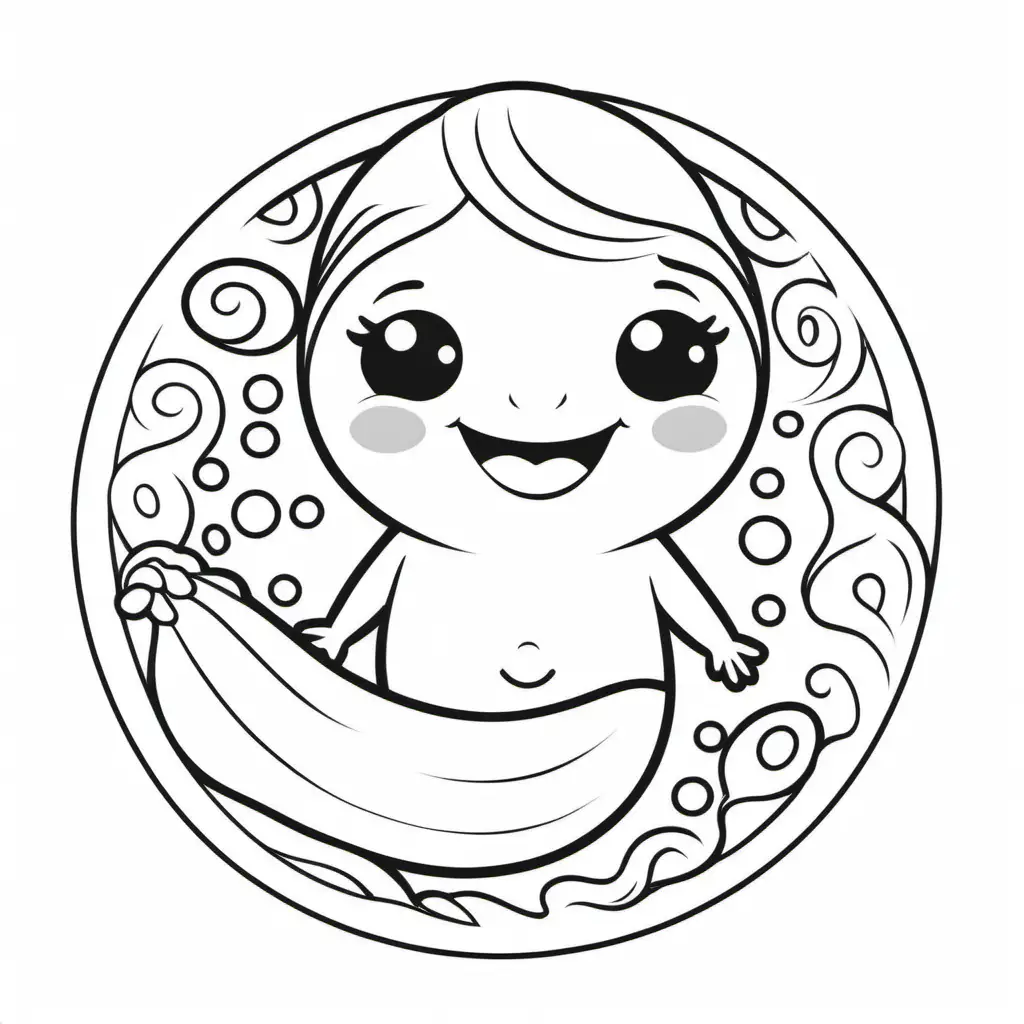Joyful Fetus Coloring Page for Kids and Adults