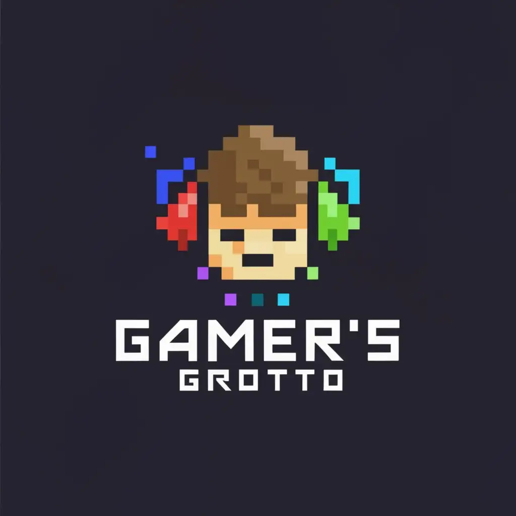 a logo design,with the text "GAMERS GROTTO", main symbol:gamer,Minimalistic,be used in Technology industry,clear background