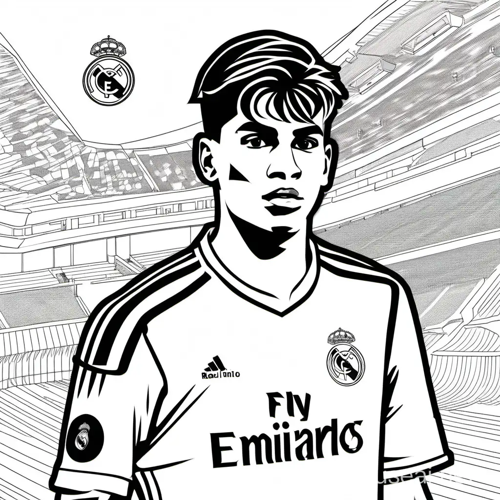 Brahim Diaz Real Madrid Coloring Page for Kids