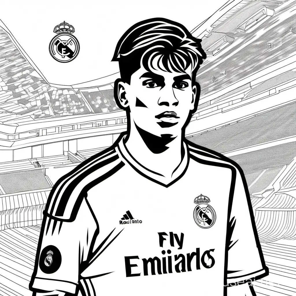 Brahim Diaz football real madrid coloring page