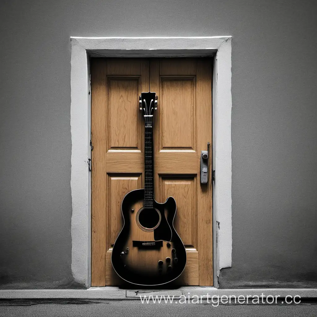 Entrance-Decorated-with-a-Guitar