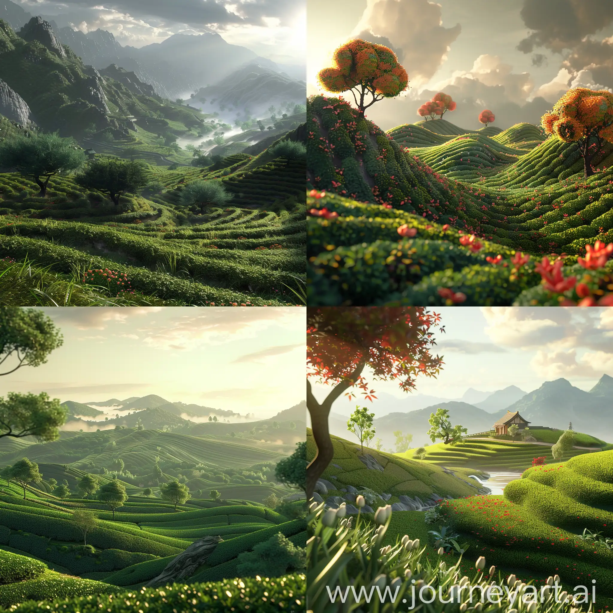 Tea fields :: 3D animation 