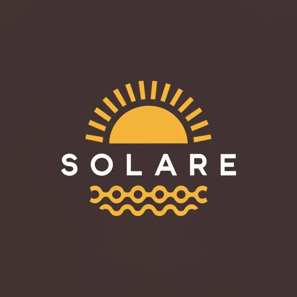 a logo design,with the text "SOLARE", main symbol:Rising sun,Minimalistic,be used in Finance industry,clear background