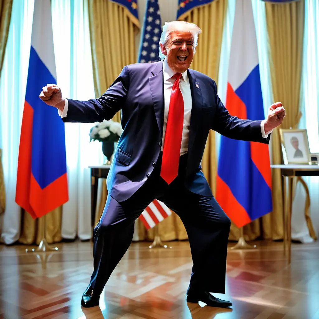 Trump Dancing with Russian Flair