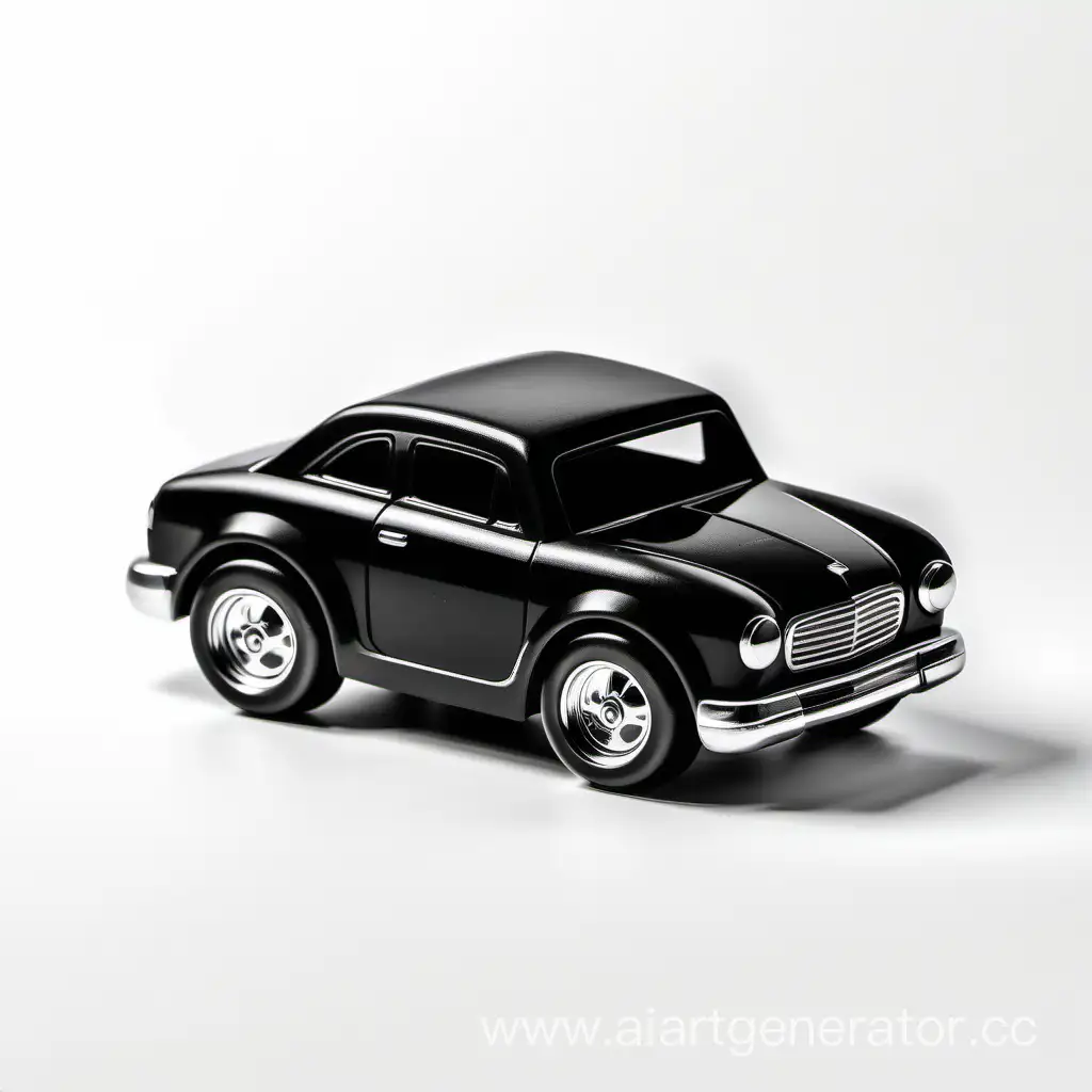 Sleek-Black-Toy-Car-on-Clean-White-Background