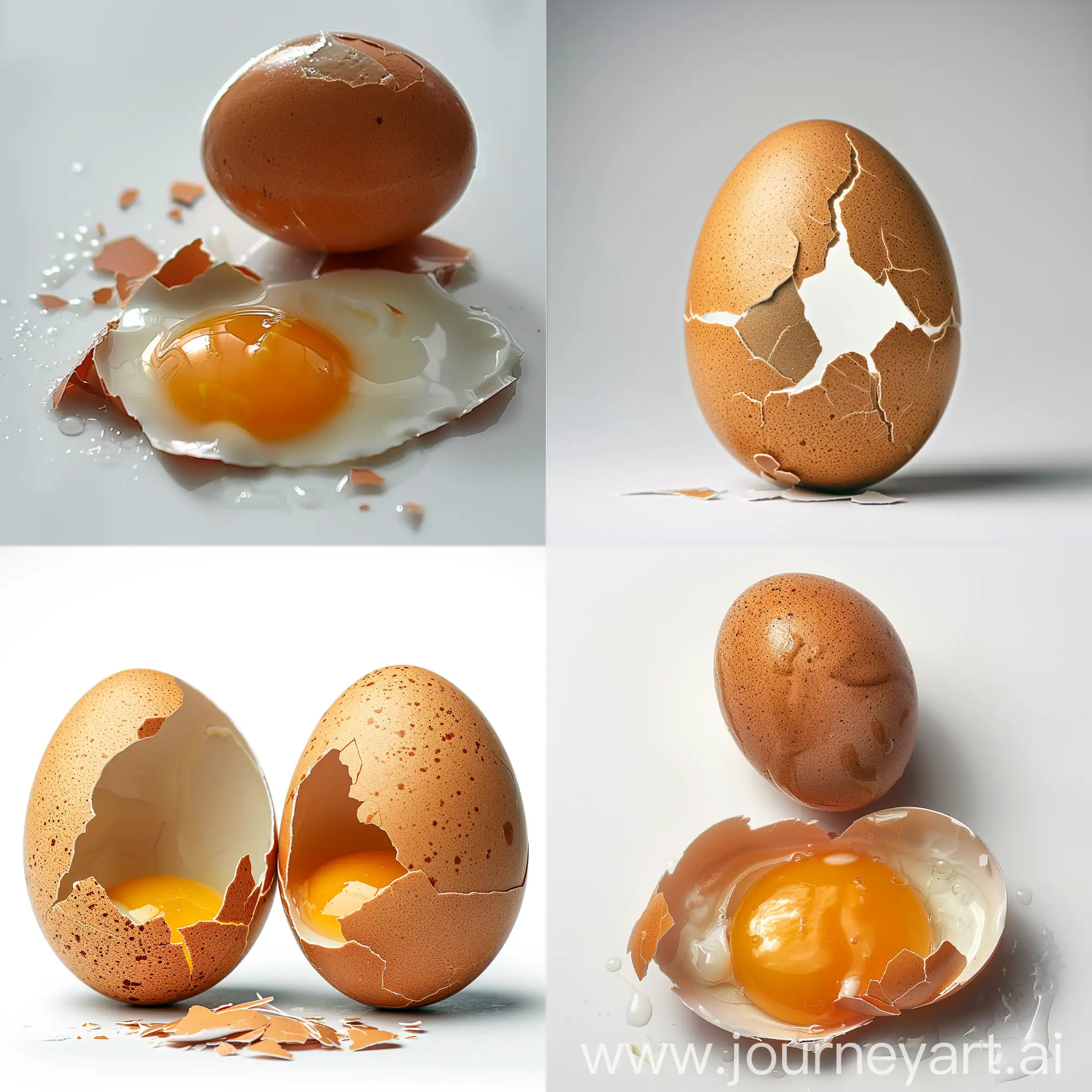 Cracked-Egg-Split-in-Two-Halves-on-a-White-Background